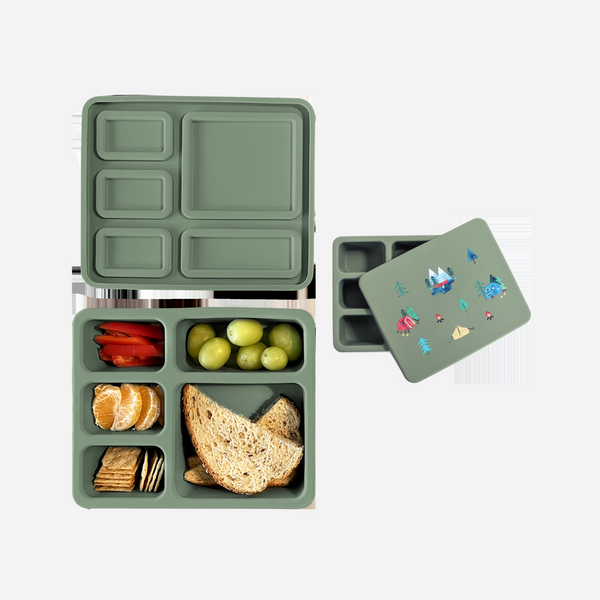 Austin Baby Co - Silicone Bento Box - Camper / Sage Green