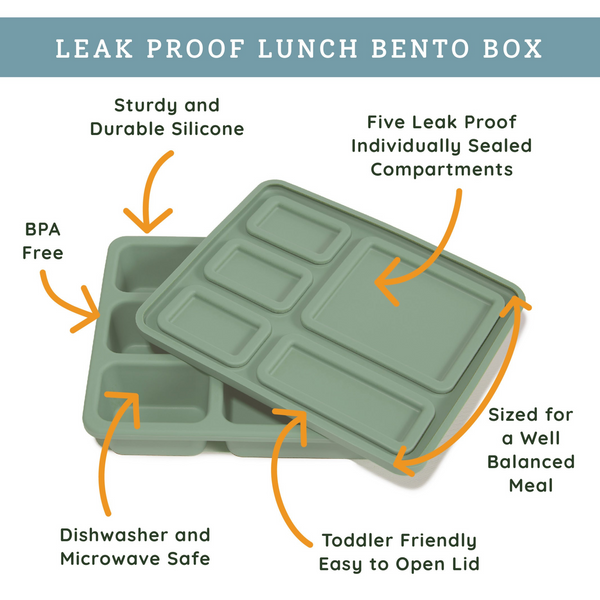 Austin Baby Co - Silicone Bento Box - Camper / Sage Green