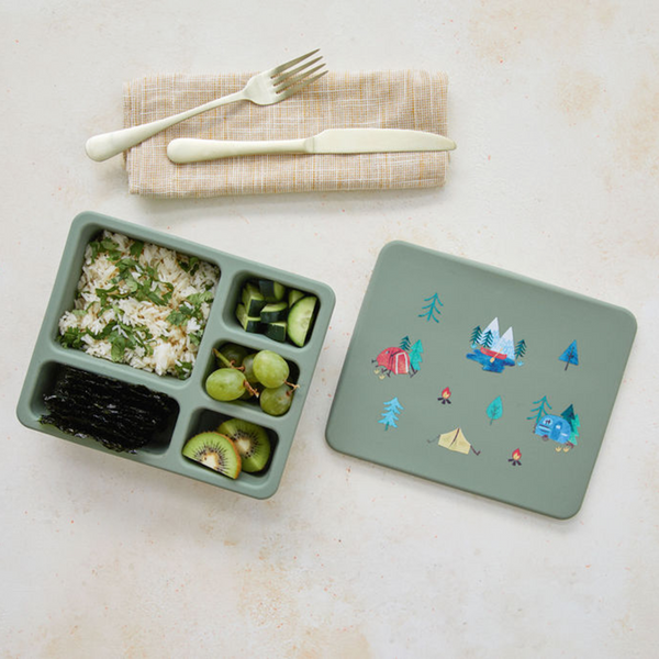Austin Baby Co - Silicone Bento Box - Camper / Sage Green