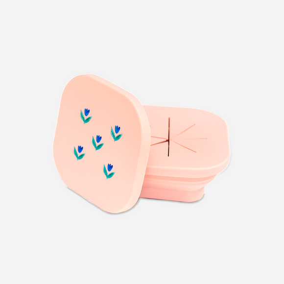 Austin Baby Co - Silicone Collapsible Snack Bowl - Wildflower / Ripe Peach