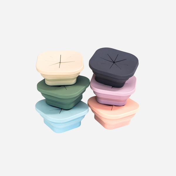 Austin Baby Co - Silicone Collapsible Snack Bowl - Wildflower / Ripe Peach