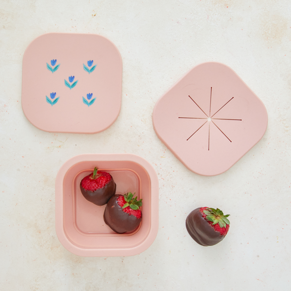 Austin Baby Co - Silicone Collapsible Snack Bowl - Wildflower / Ripe Peach