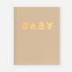 Fox & Fallow - Gold-Foil Linen Baby Book with Box- Biscuit