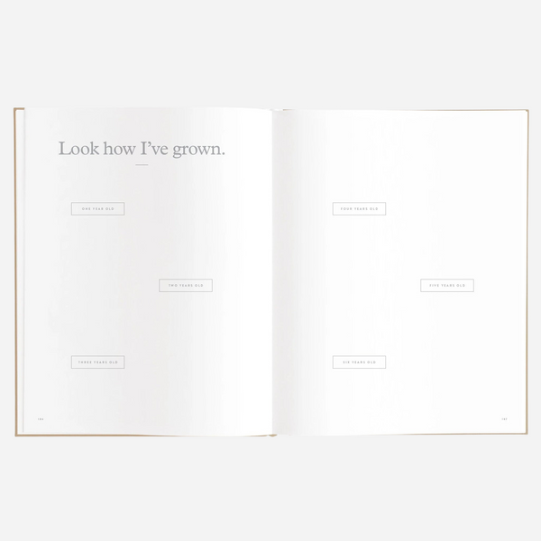 Fox & Fallow - Gold-Foil Linen Baby Book with Box- Biscuit
