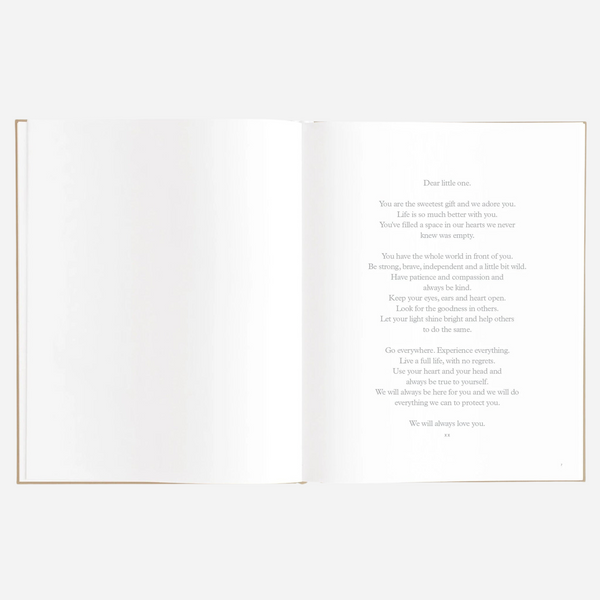 Fox & Fallow - Gold-Foil Linen Baby Book with Box- Biscuit