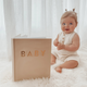 Fox & Fallow - Gold-Foil Linen Baby Book with Box- Biscuit