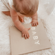 Fox & Fallow - Gold-Foil Linen Baby Book with Box- Biscuit