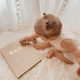 Fox & Fallow - Gold-Foil Linen Baby Book with Box- Biscuit