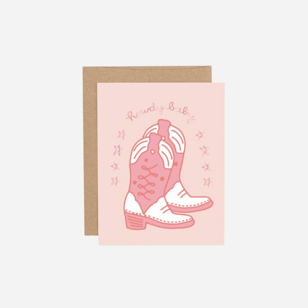 Callie Danielle - Howdy Baby Western Pink Greeting Card