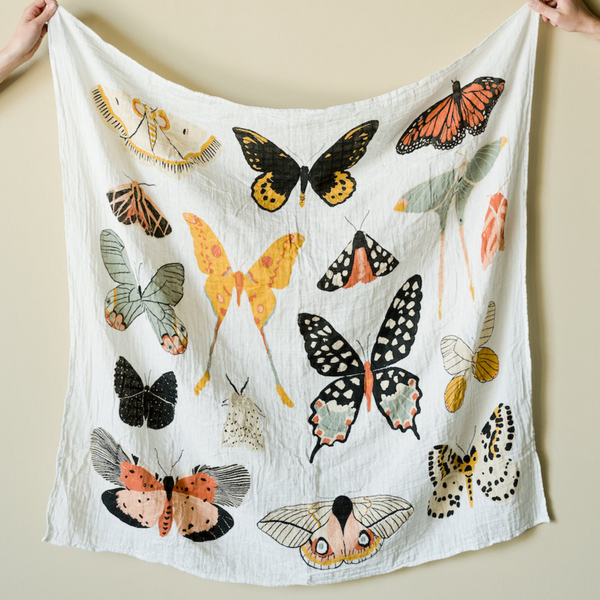 Clementine Kids - Butterfly Collector Cotton Muslin Swaddle