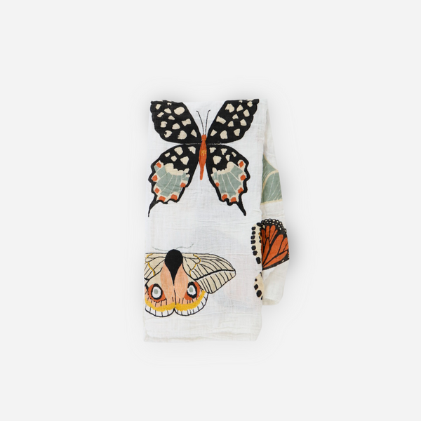 Clementine Kids - Butterfly Collector Cotton Muslin Swaddle