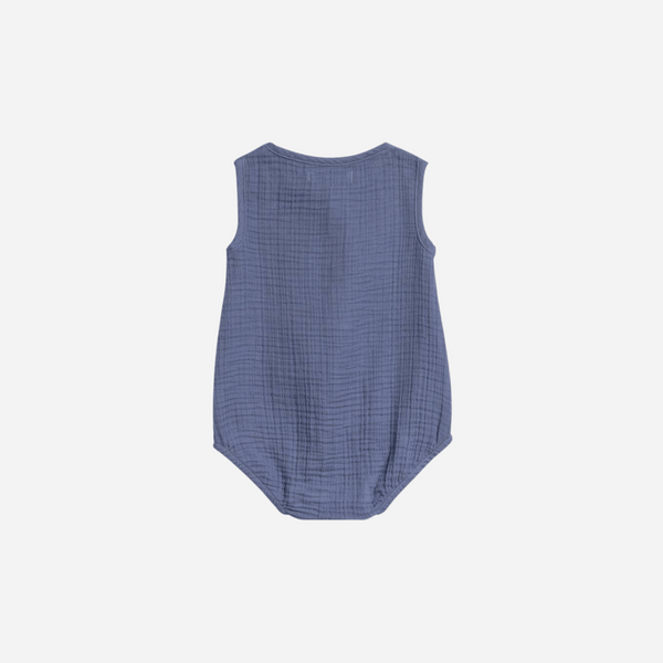 Colored Organics - Bowie Muslin Bubble Romper Marino