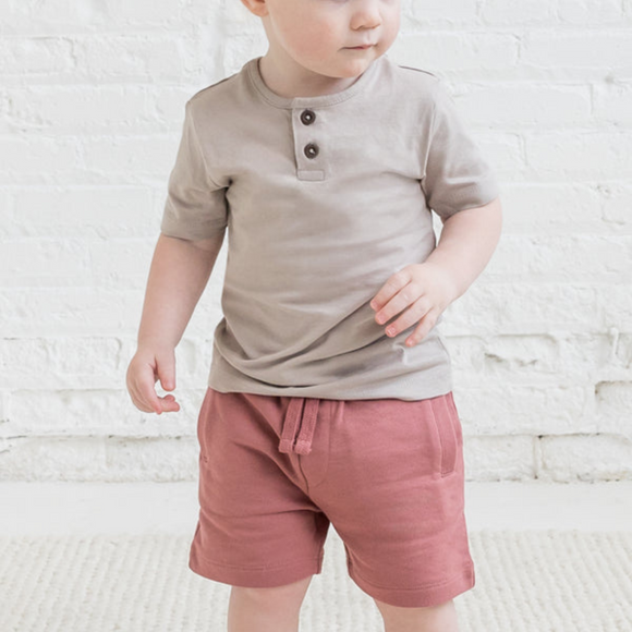 Colored Organics - Organic Baby Cove French Terry Welt Pocket Short - Berry