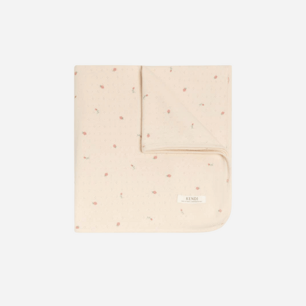 Colored Organics - Organic Pointelle Swaddle Blanket - Pia Floral