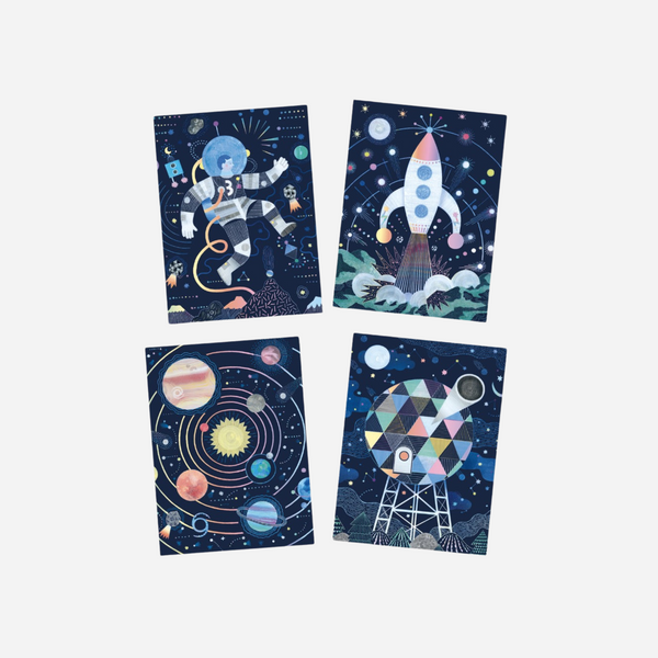 Djeco - Cosmic Mission Metallic Scratch Card Activity Set