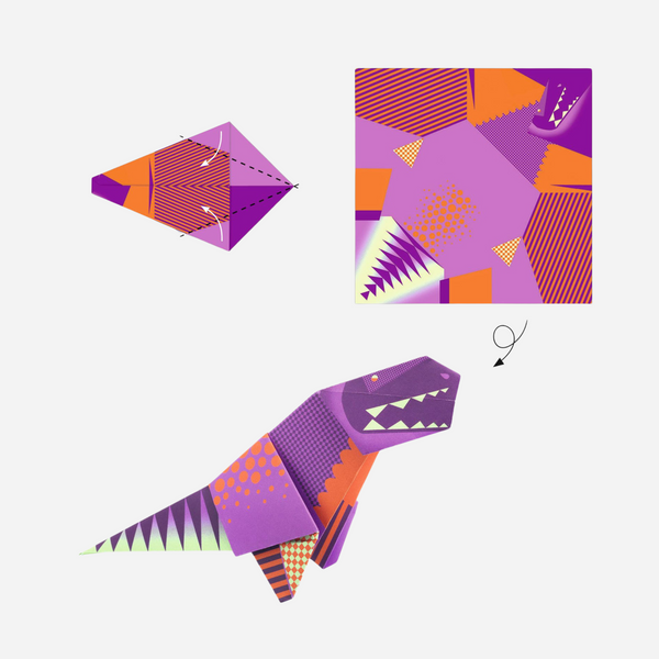 Djeco - Dinosaur Origami Paper Craft Kit