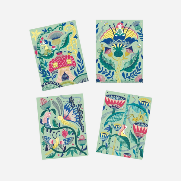 Djeco - Fantasy Garden Scratch Card Activity Set