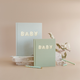 Fox & Fallow - Gold-Foil Linen Baby Book with Box - Pistachio