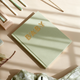 Fox & Fallow - Gold-Foil Linen Baby Book with Box - Pistachio
