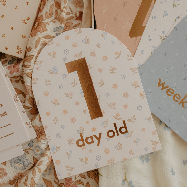 Fox & Fallow - Gold-Foil Baby Milestone Cards - Broderie