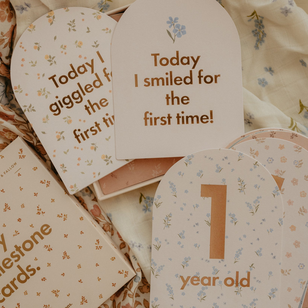 Fox & Fallow - Gold-Foil Baby Milestone Cards - Broderie