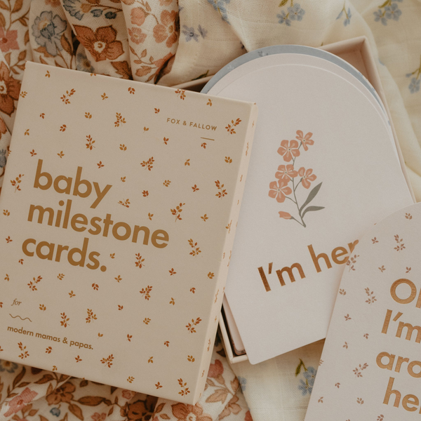 Fox & Fallow - Gold-Foil Baby Milestone Cards - Broderie