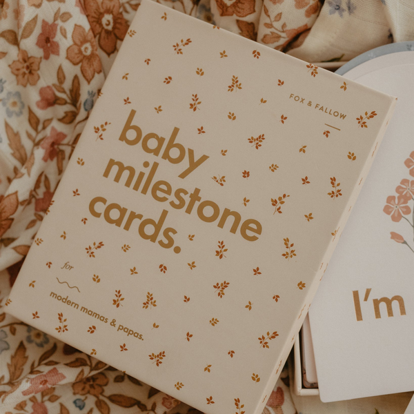 Fox & Fallow - Gold-Foil Baby Milestone Cards - Broderie