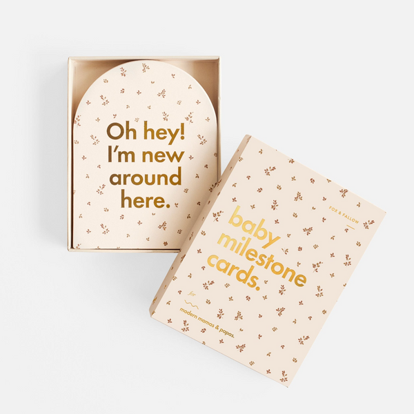 Fox & Fallow - Gold-Foil Baby Milestone Cards - Broderie