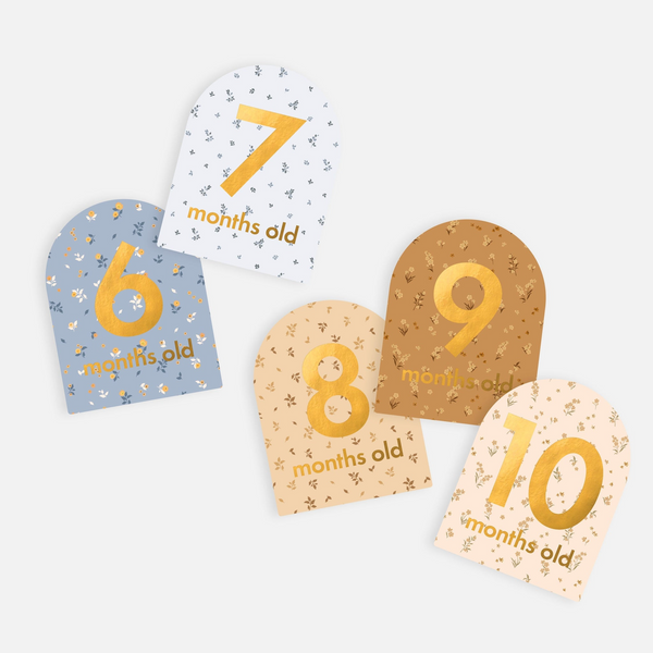 Fox & Fallow - Gold-Foil Baby Milestone Cards - Broderie