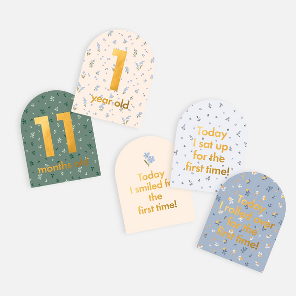 Fox & Fallow - Gold-Foil Baby Milestone Cards - Broderie