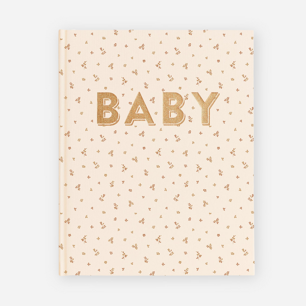 Fox & Fallow - Gold-Foil Linen Baby Book with Box - Broderie