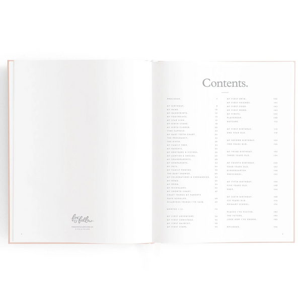 Fox & Fallow - Gold-Foil Linen Baby Book with Box - Broderie