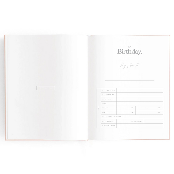 Fox & Fallow - Gold-Foil Linen Baby Book with Box - Broderie