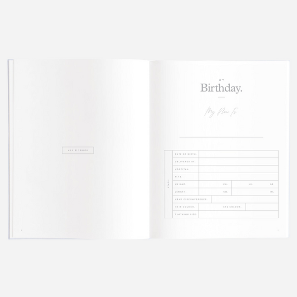 Fox & Fallow - Gold-Foil Linen Baby Book with Box - Powder