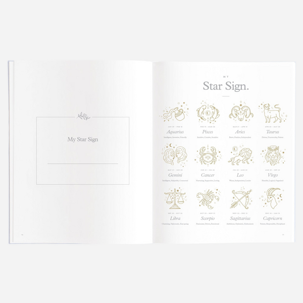 Fox & Fallow - Gold-Foil Linen Baby Book with Box - Powder