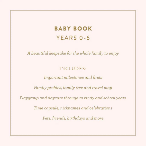 Fox & Fallow - Gold-Foil Linen Baby Book with Box - Powder