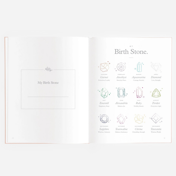 Fox & Fallow - Gold-Foil Linen Baby Book - Rose Boxed