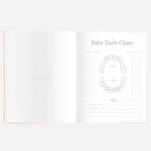 Fox & Fallow - Gold-Foil Linen Baby Book - Rose Boxed