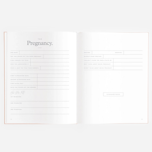 Fox & Fallow - Gold-Foil Linen Baby Book - Rose Boxed