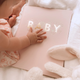 Fox & Fallow - Gold-Foil Linen Baby Book - Rose Boxed