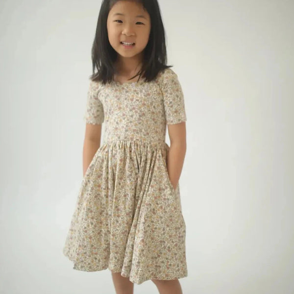Good Apples Kids - Short Sleeve Twirl Dress- Bella Brown