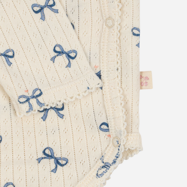 Konges Sløjd - Minnie Newborn Bodysuit - Bow Bleu