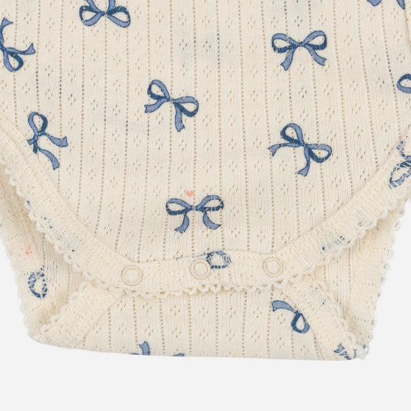 Konges Sløjd - Minnie Newborn Bodysuit - Bow Bleu