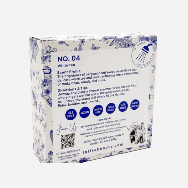 Latika - Chinoiserie White Tea Shower Steamers - 4 Pack