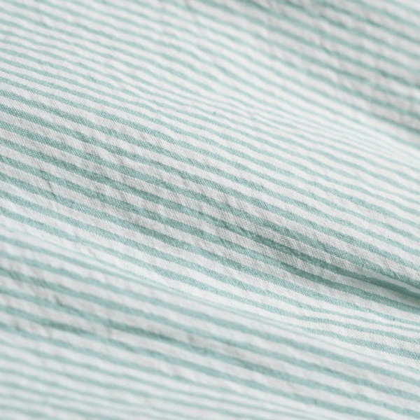 Makemake Organics - Organic Short Bubble Romper - Green Stripes