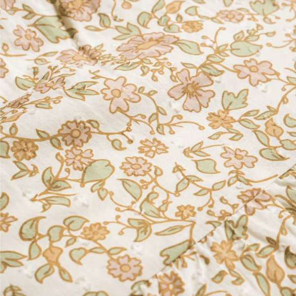 Makemake Organics - Organic Tie Shoulder Bubble Romper - Tuscan Bloom