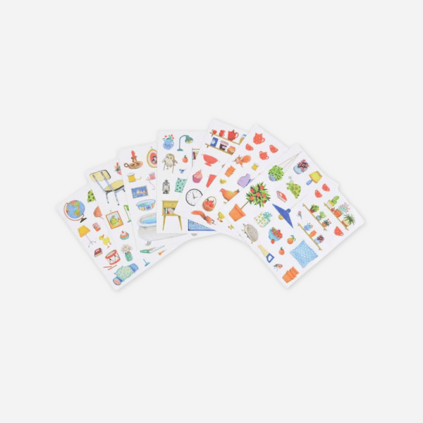 Moulin Roty - Coloring Book & Assorted Stickers - The Big Family
