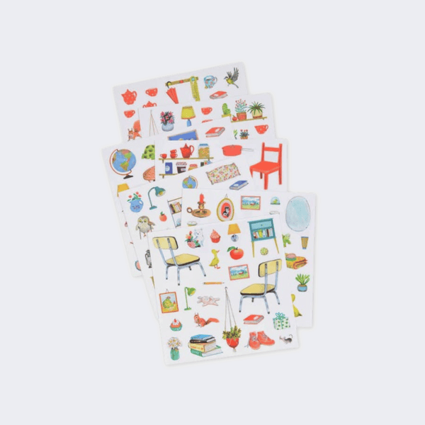 Moulin Roty - Coloring Book & Assorted Stickers - The Big Family