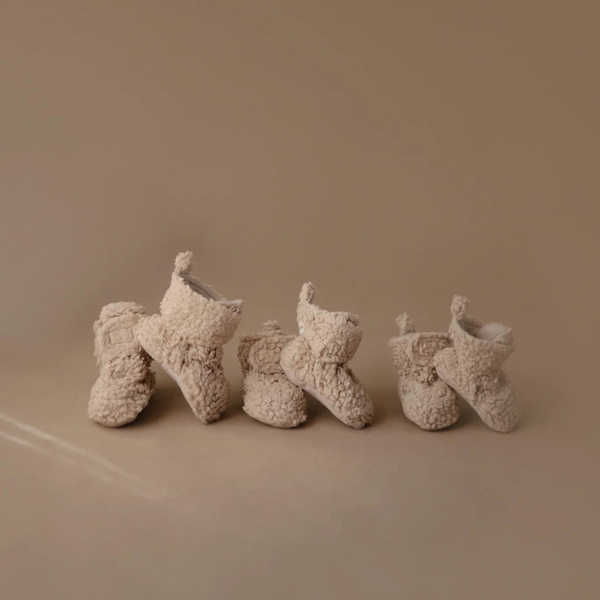 Mushie - Cozy Baby Booties - Oatmeal
