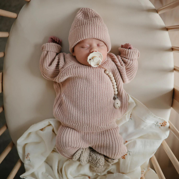 Mushie - Cozy Baby Booties - Oatmeal